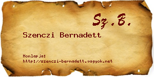 Szenczi Bernadett névjegykártya