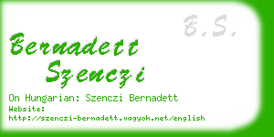 bernadett szenczi business card